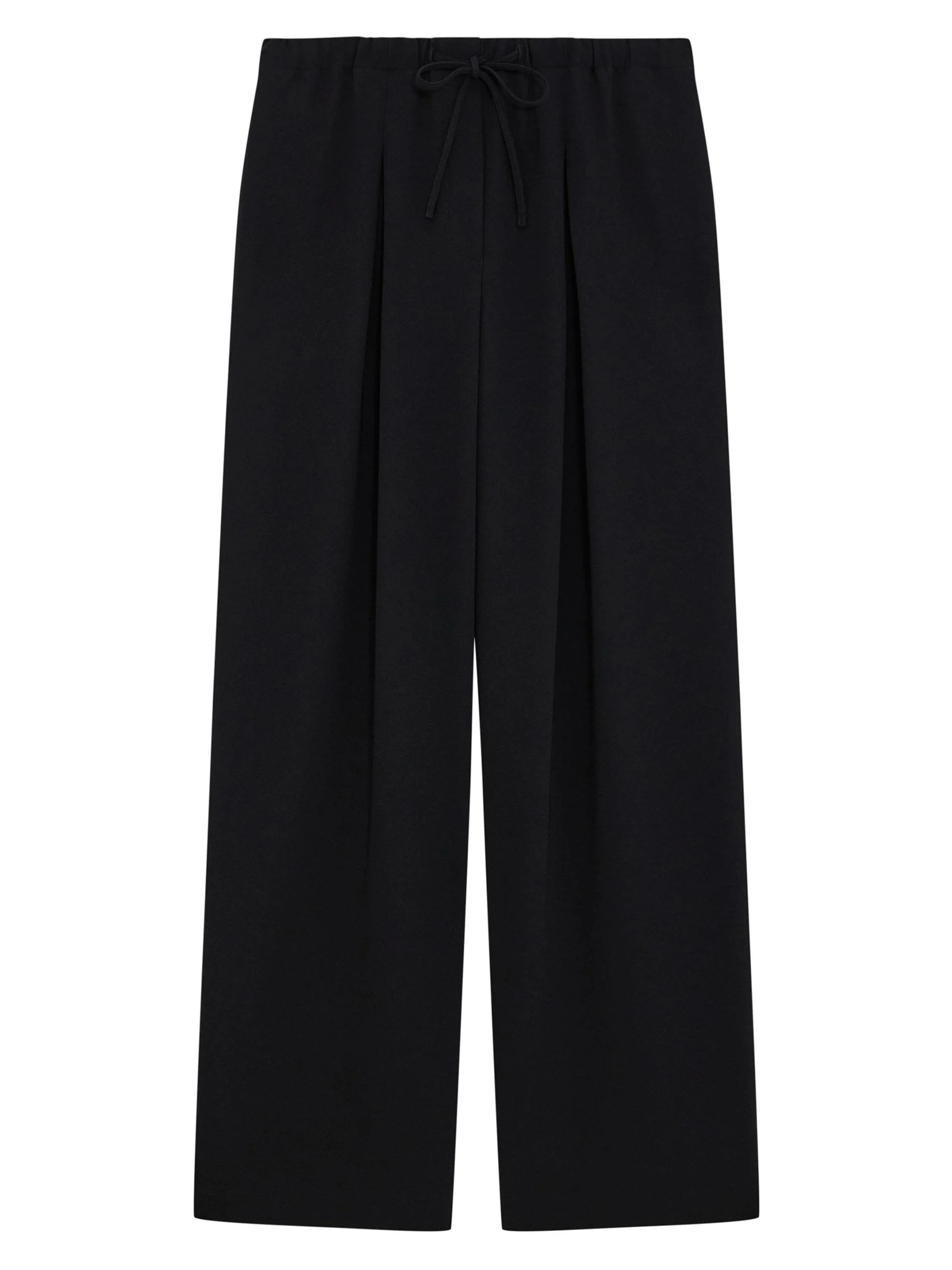 Women's Pleated Crêpe Casual Pants - Black - 1
