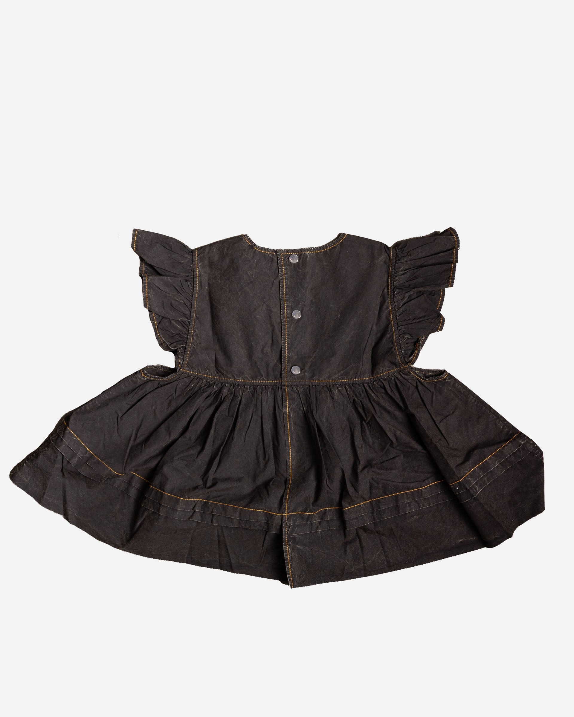 Garment Dyed Cotton Frill Sleeve Top - 2