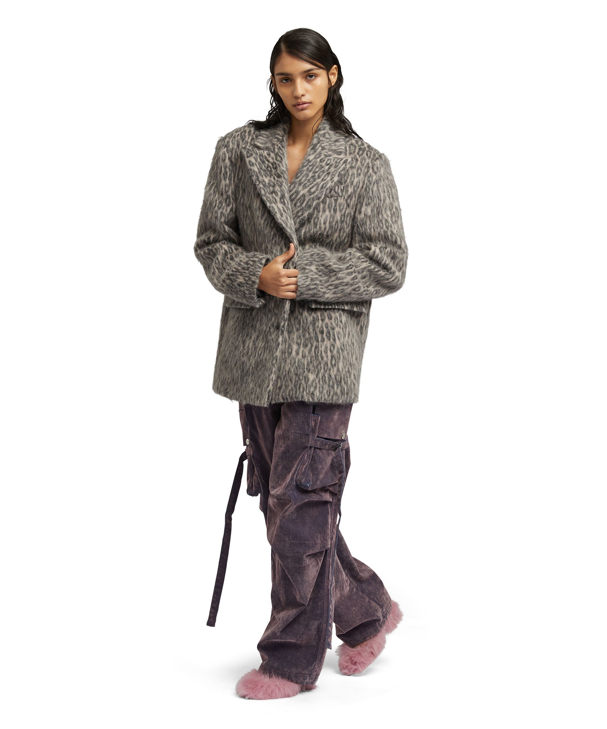 Wool short coat with "Cheetah Jacquard" motif - 5