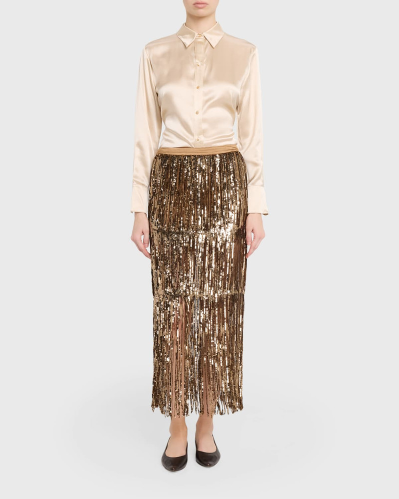 TWP Joey Silk Button-Front Shirt outlook