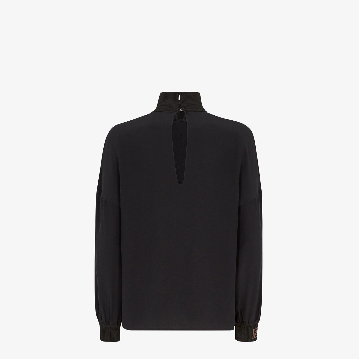 Black crêpe de chine blouse - 2