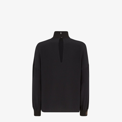 FENDI Black crêpe de chine blouse outlook