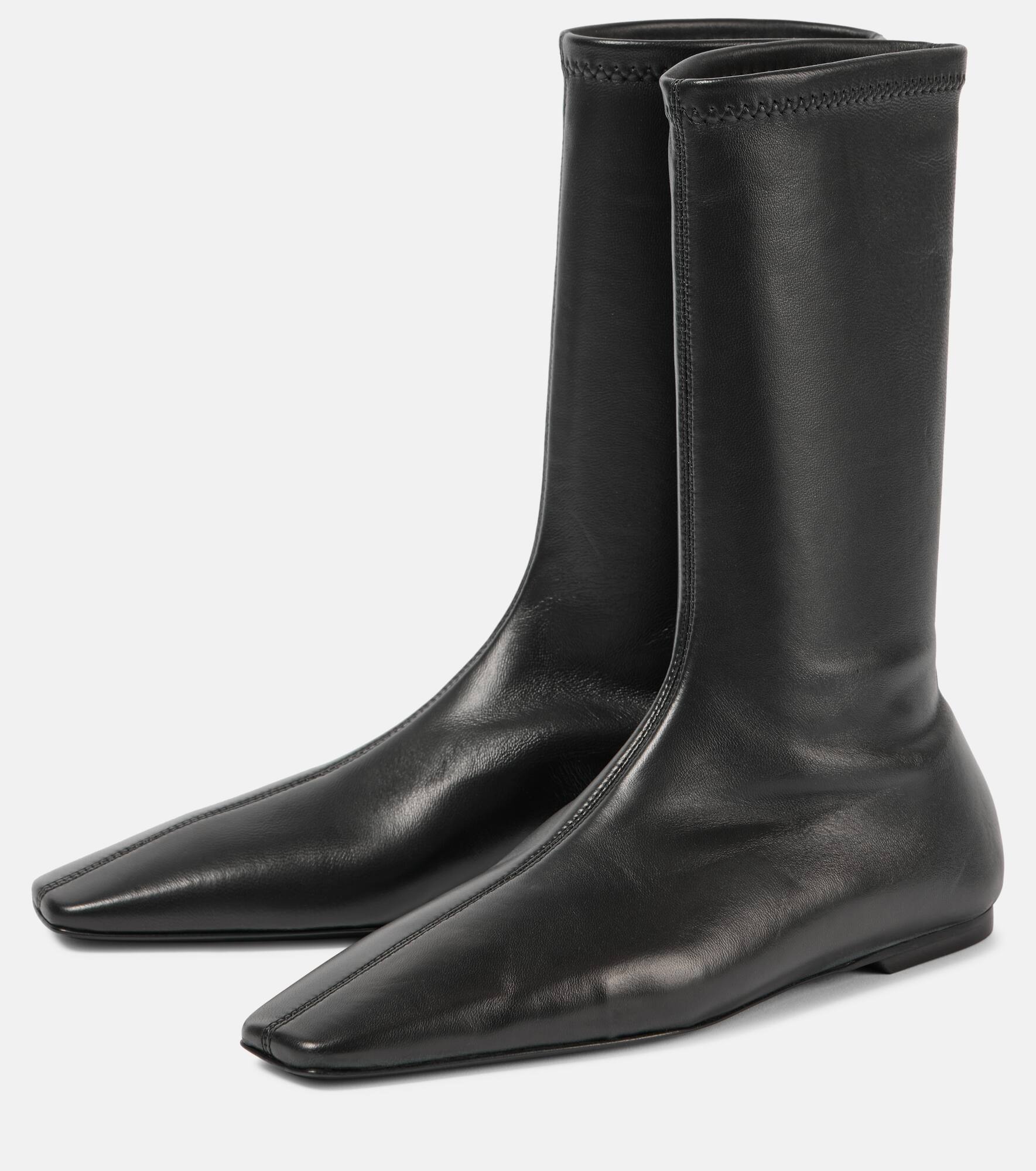 Sock leather sock boots - 4