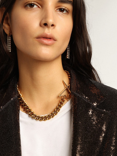 Golden Goose Necklace in antique gold decreasing chain with star-shaped clasp outlook