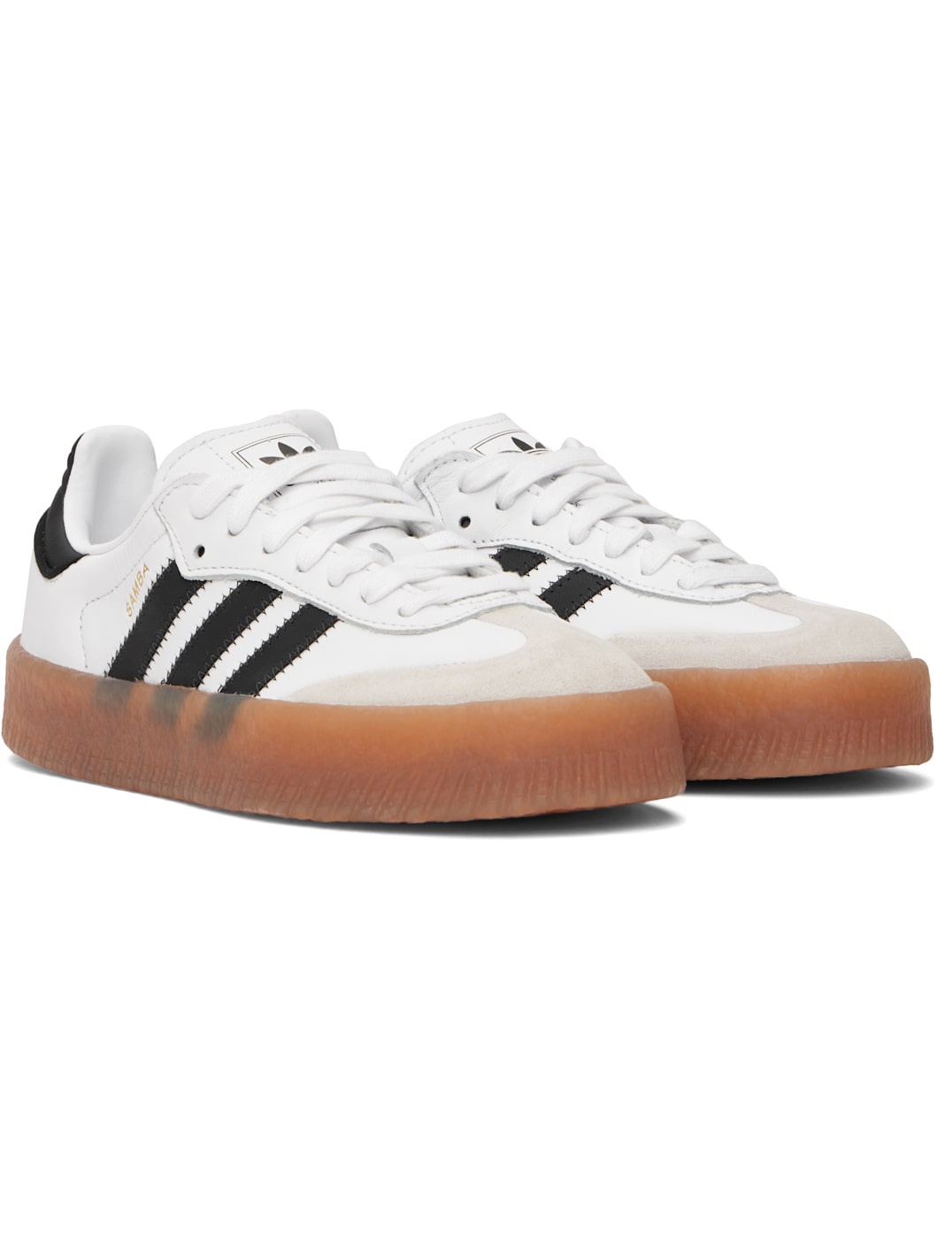 White & Black Sambae Sneakers - 4