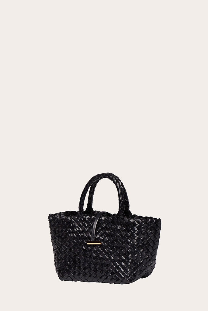 MINI LEATHER BASKET BLACK - 5