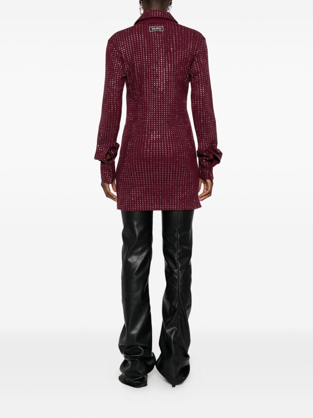 embellished collared dress - 4