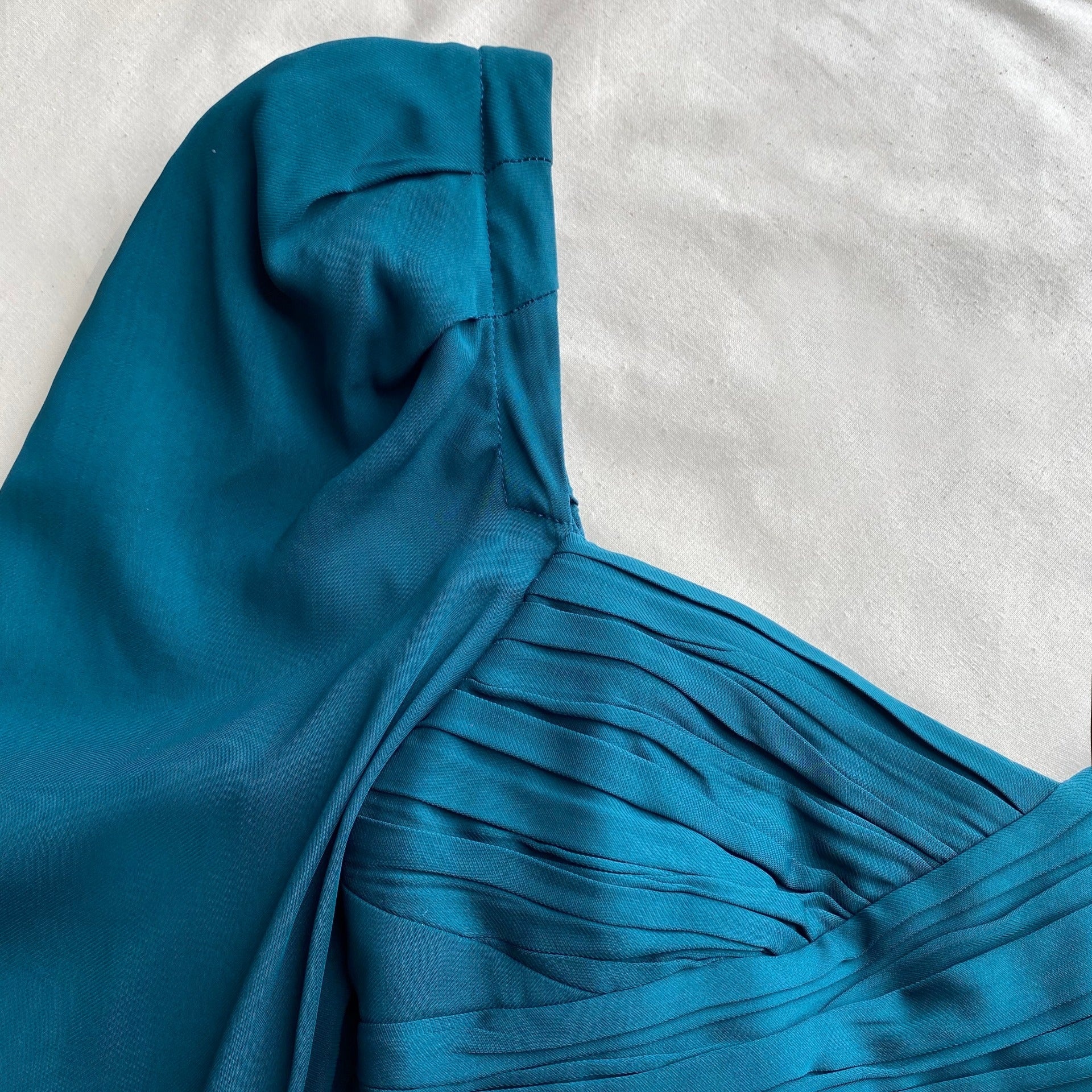 Deep Teal Iris Midi Dress - 4