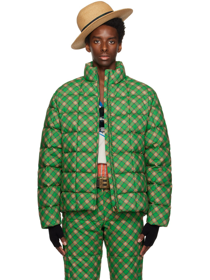 Green Check Down Jacket - 1