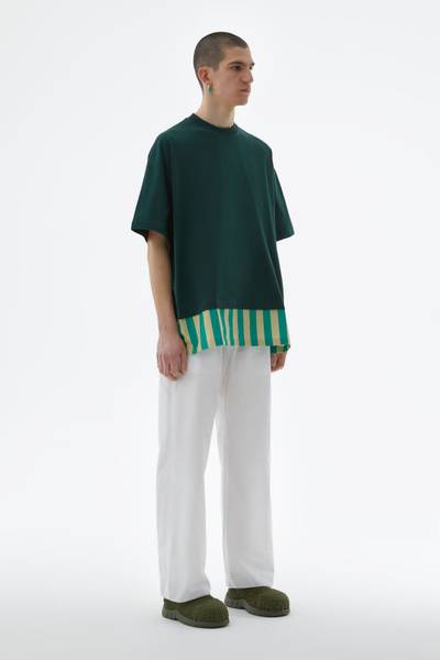 SUNNEI DARK GREEN T-SHIRT WITH STRIPED DETAIL outlook