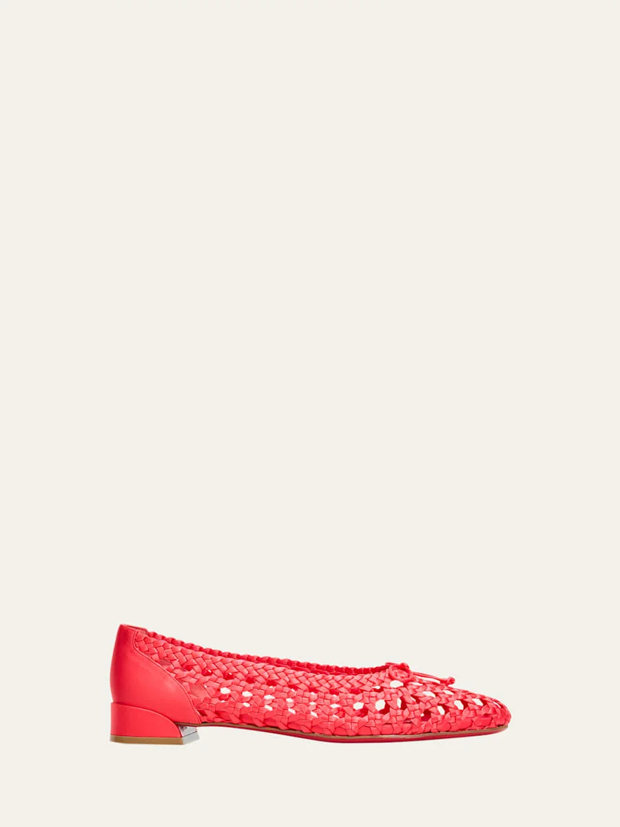 Sweetie Jane Woven Silk Ballerina Flats - 1