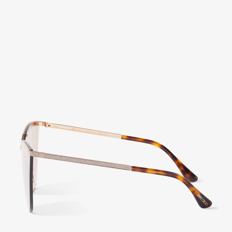 Kristen
Nude and Copper Gold Mask-Frame Sunglasses with Glitter 2