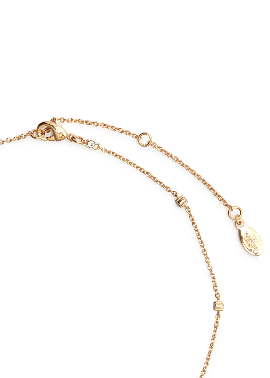 Valentino Garavani VLogo crystal-embellished necklace - 4