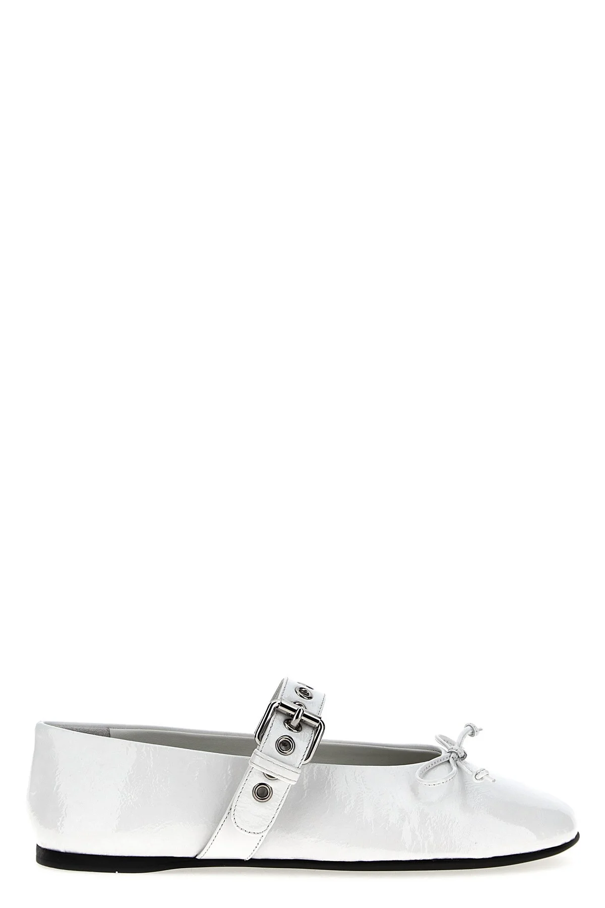 Buckle And Bow Ballet Flats - 1