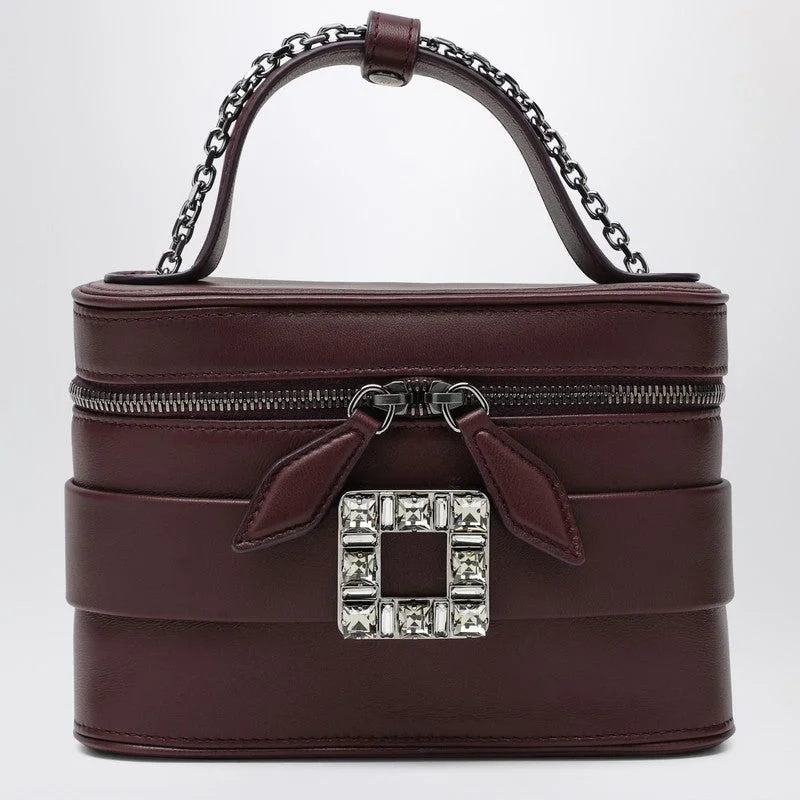 Roger Vivier Leather Vanity Bag Bordeaux With Rhinestone Buckle Women - 1