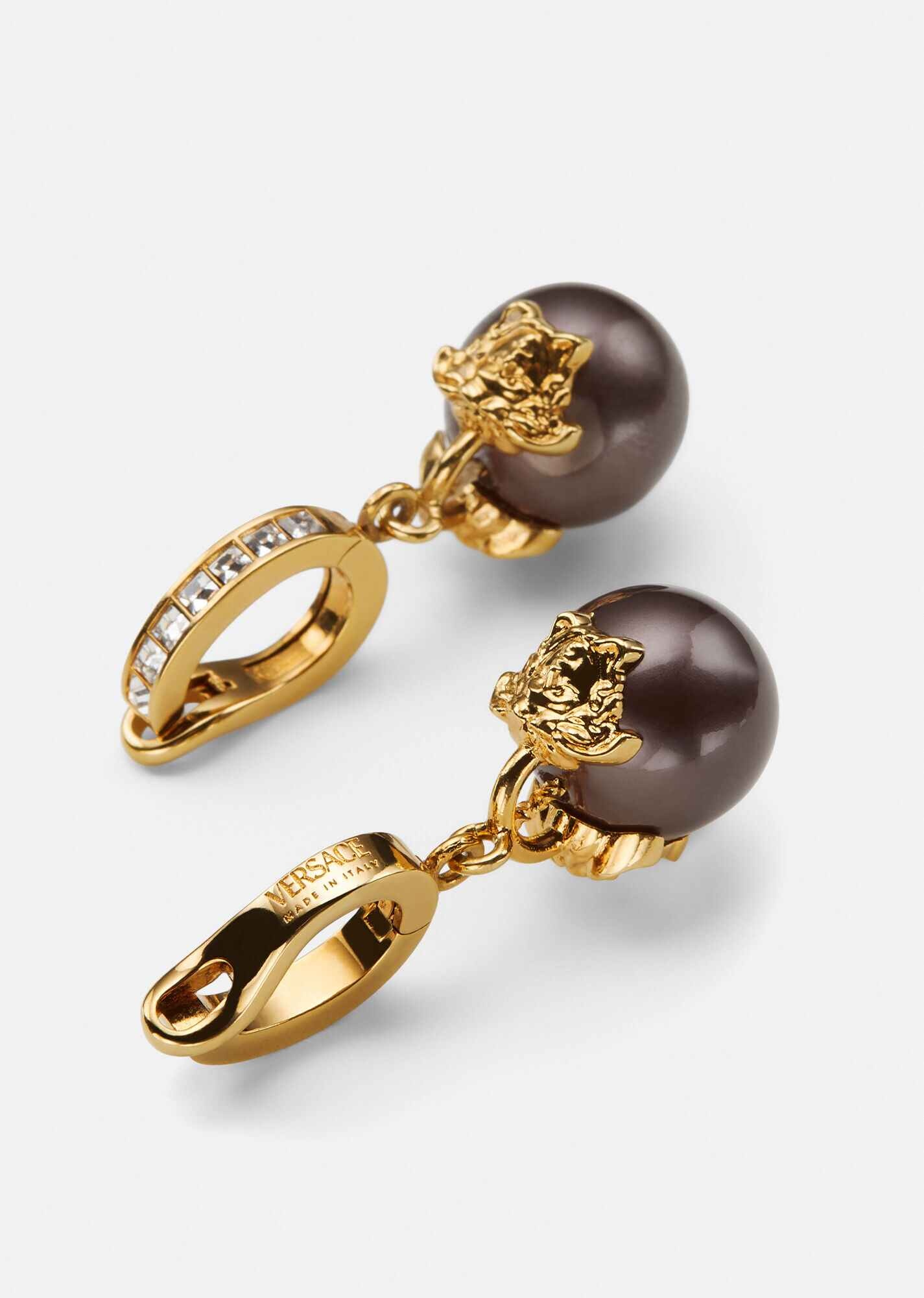 Medusa Pearl Drop Clip Earrings - 2