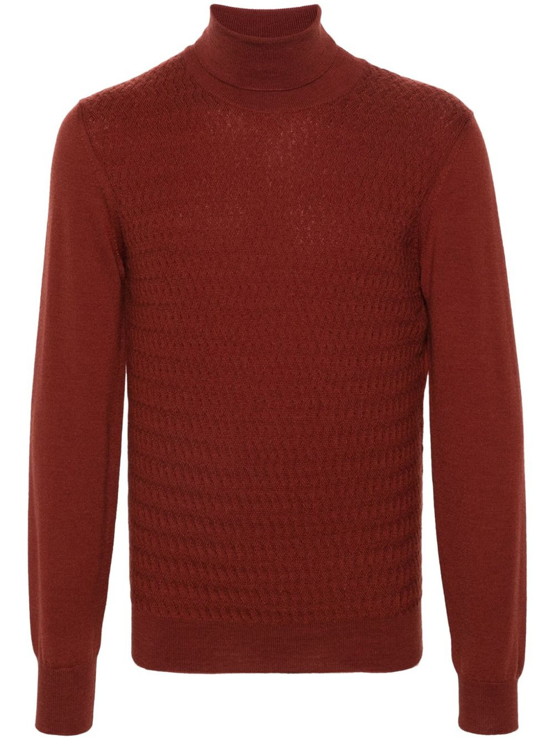 embossed-knit virgin-wool jumper 1