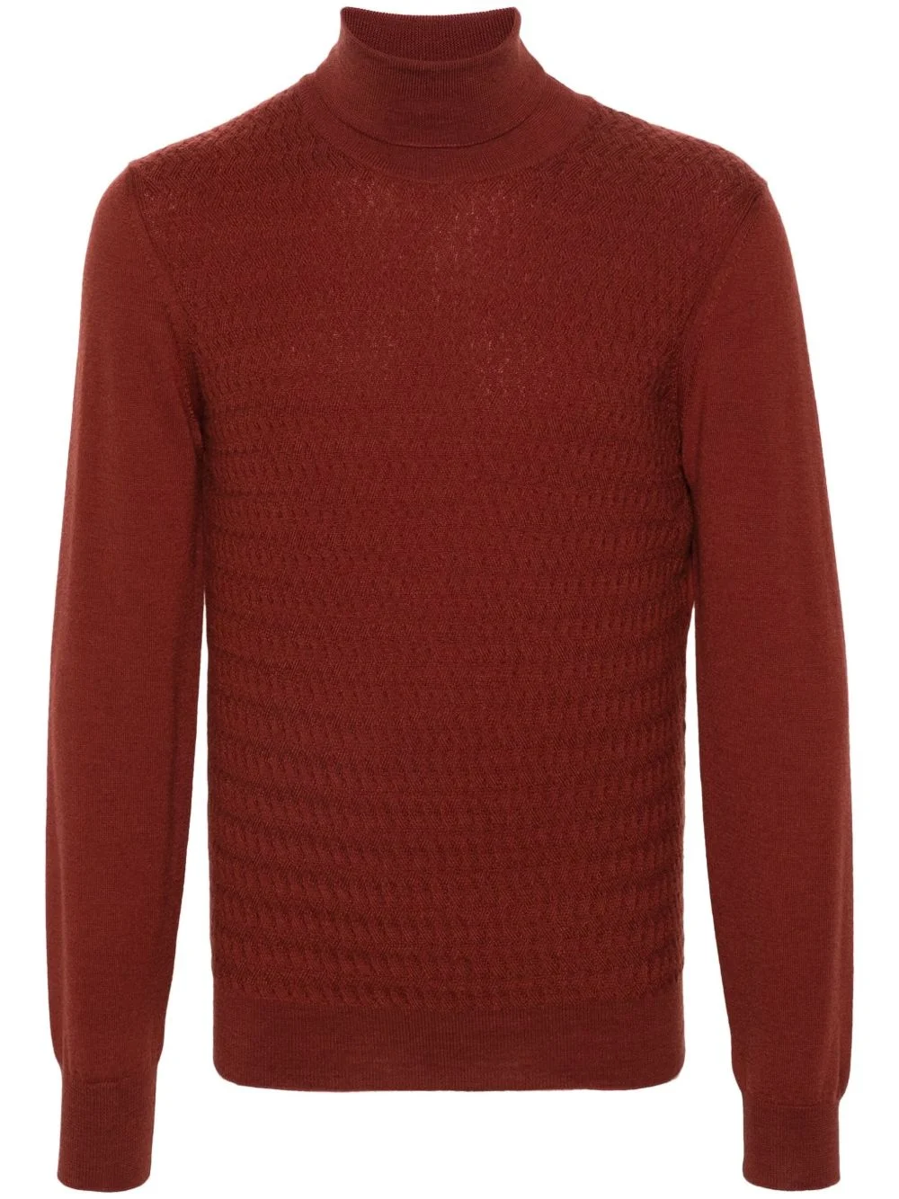 embossed-knit virgin-wool jumper - 1