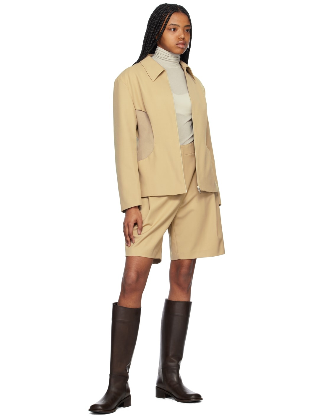 Beige Garconne Shorts - 4