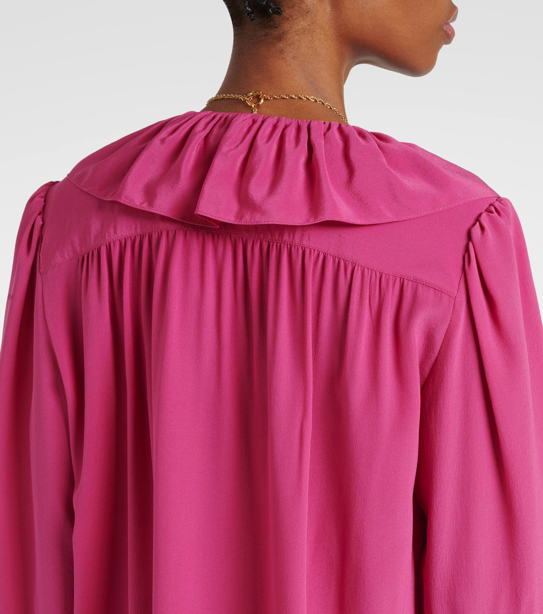 Ruffled silk blouse - 6