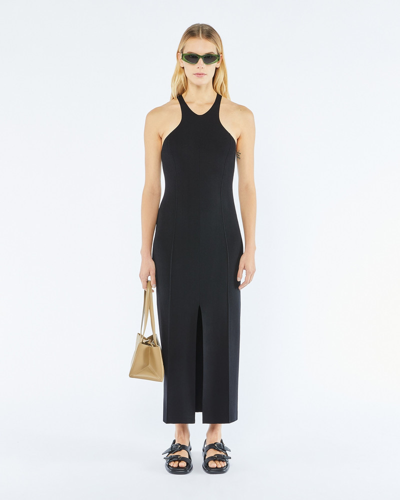 ELIA - Fitted halterneck midi dress - Black - 1