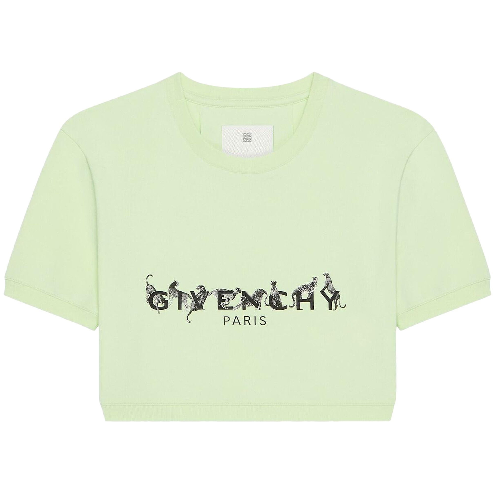 Givenchy Logo Printed Cropped T-Shirt 'Pale Green' - 1