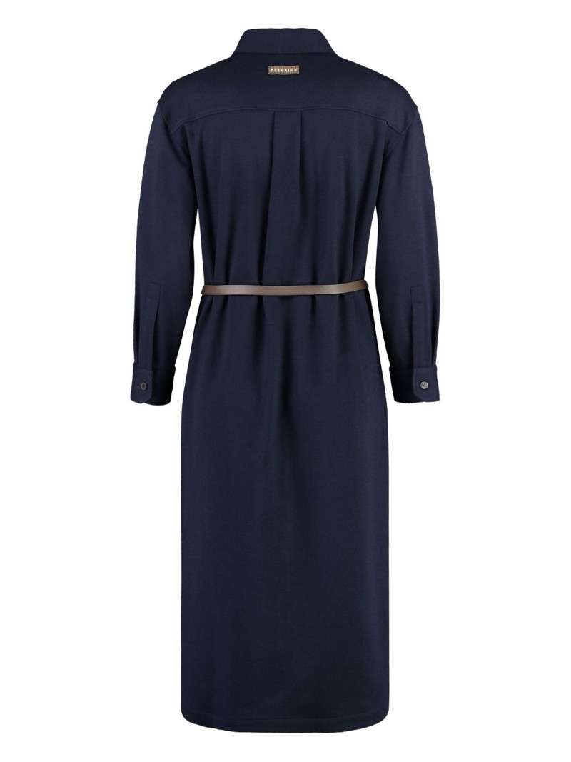 PESERICO belted flap-pocket midi shirt dress outlook