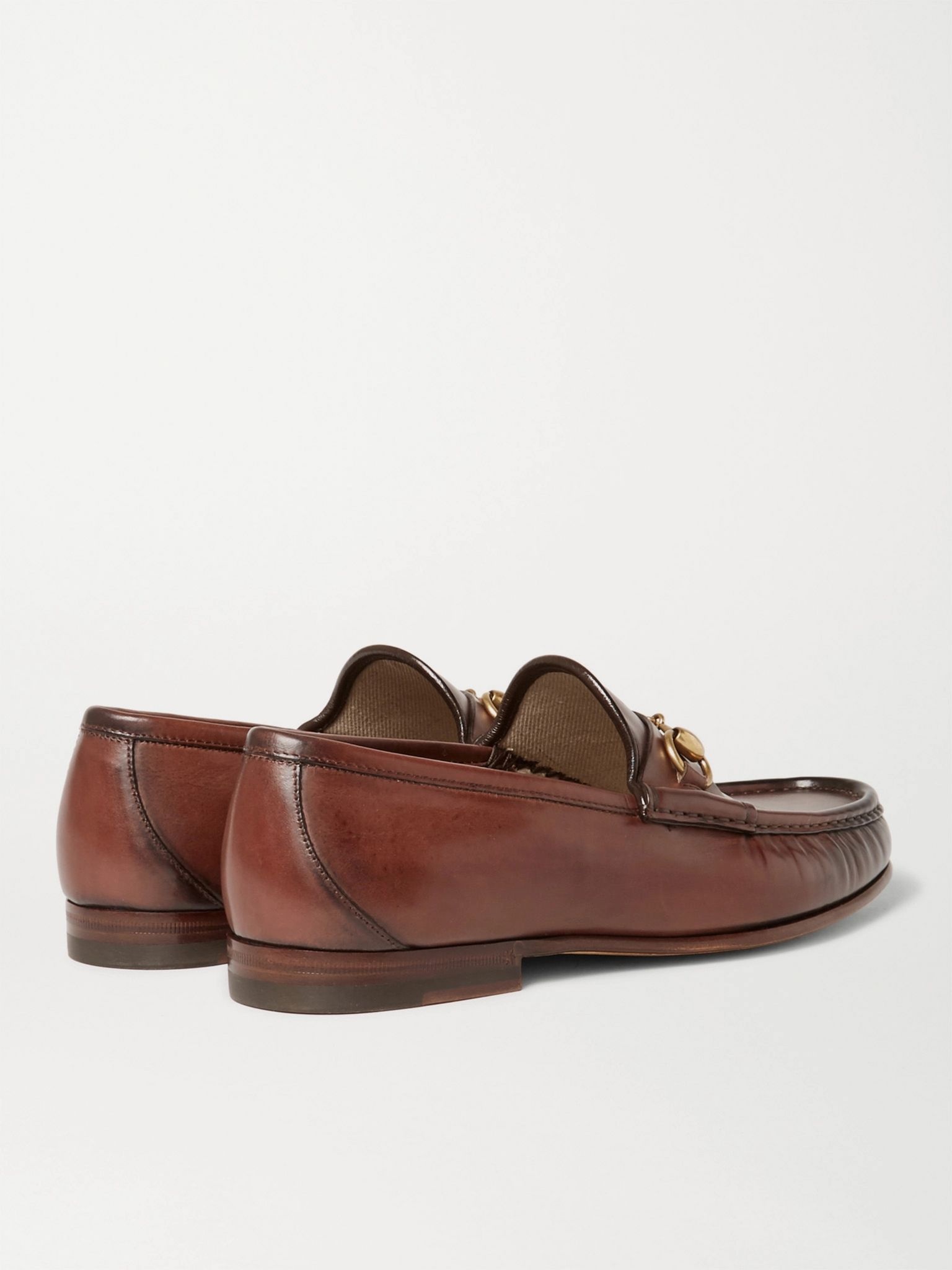 Roos Horsebit Burnished-Leather Loafers - 5