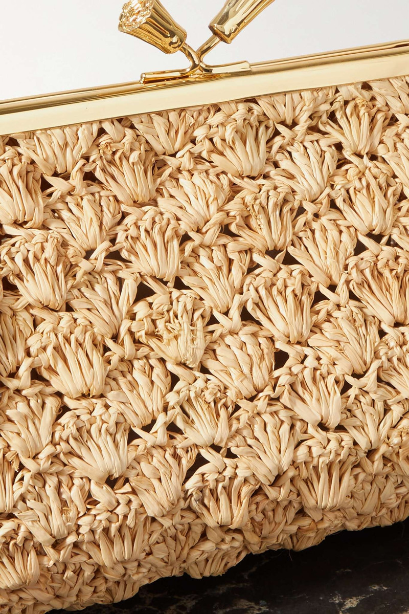 Maud large woven raffia clutch 4