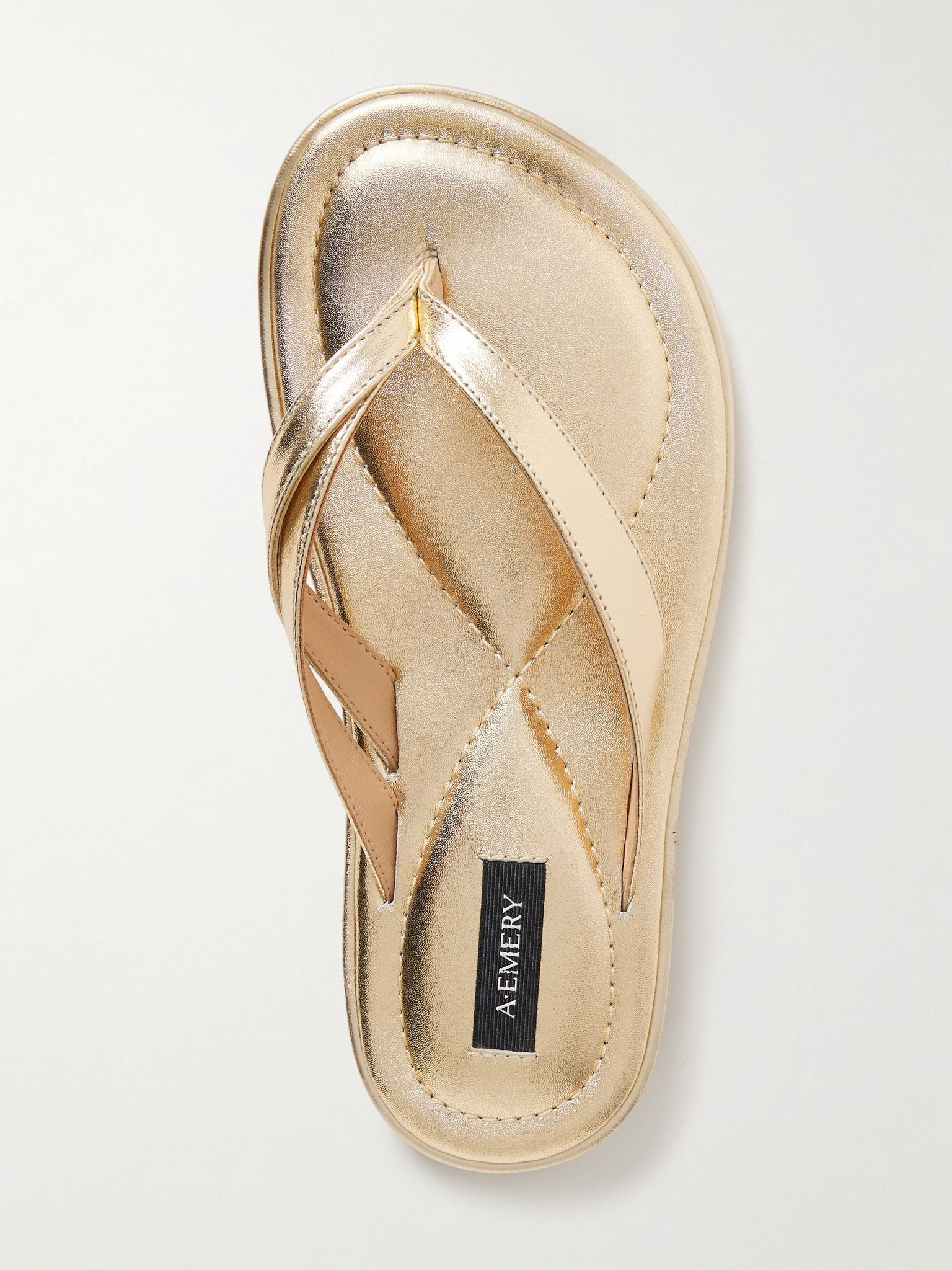 Morgan metallic leather flip flops Gold - 5