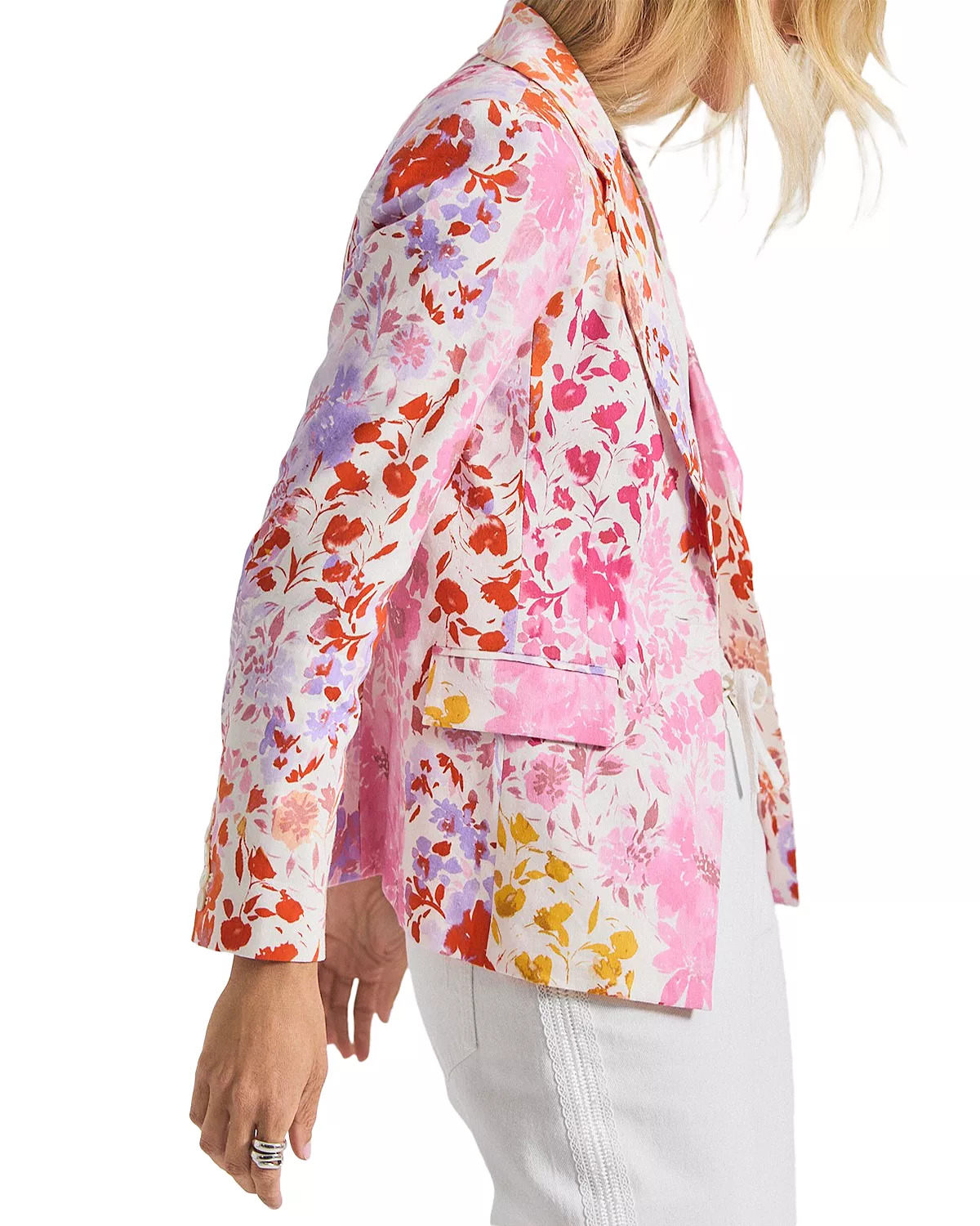 Irina Floral Print Linen Blend Blazer - 3