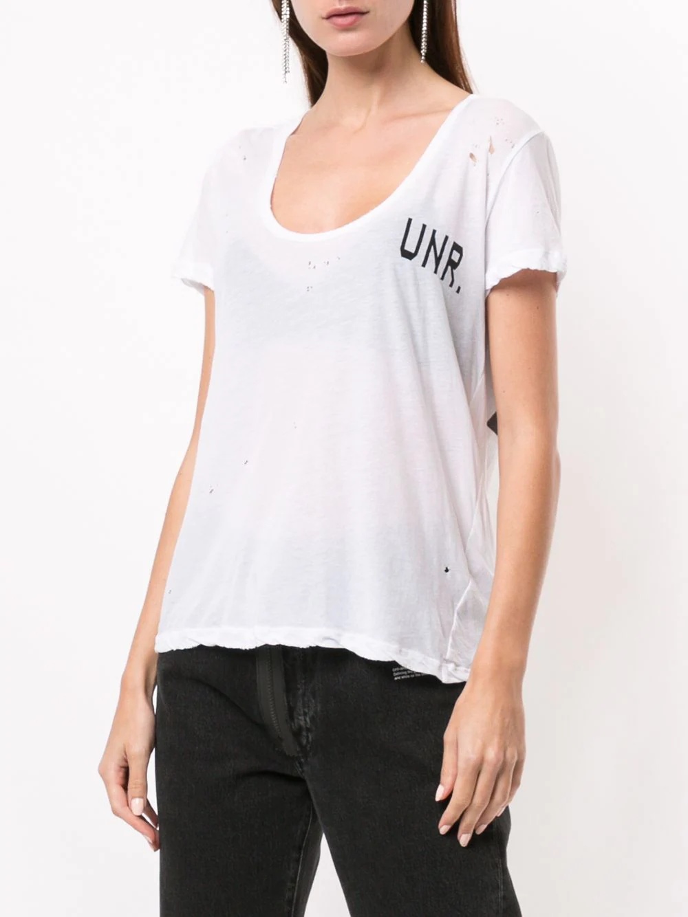 distressed UNR print T-shirt - 3