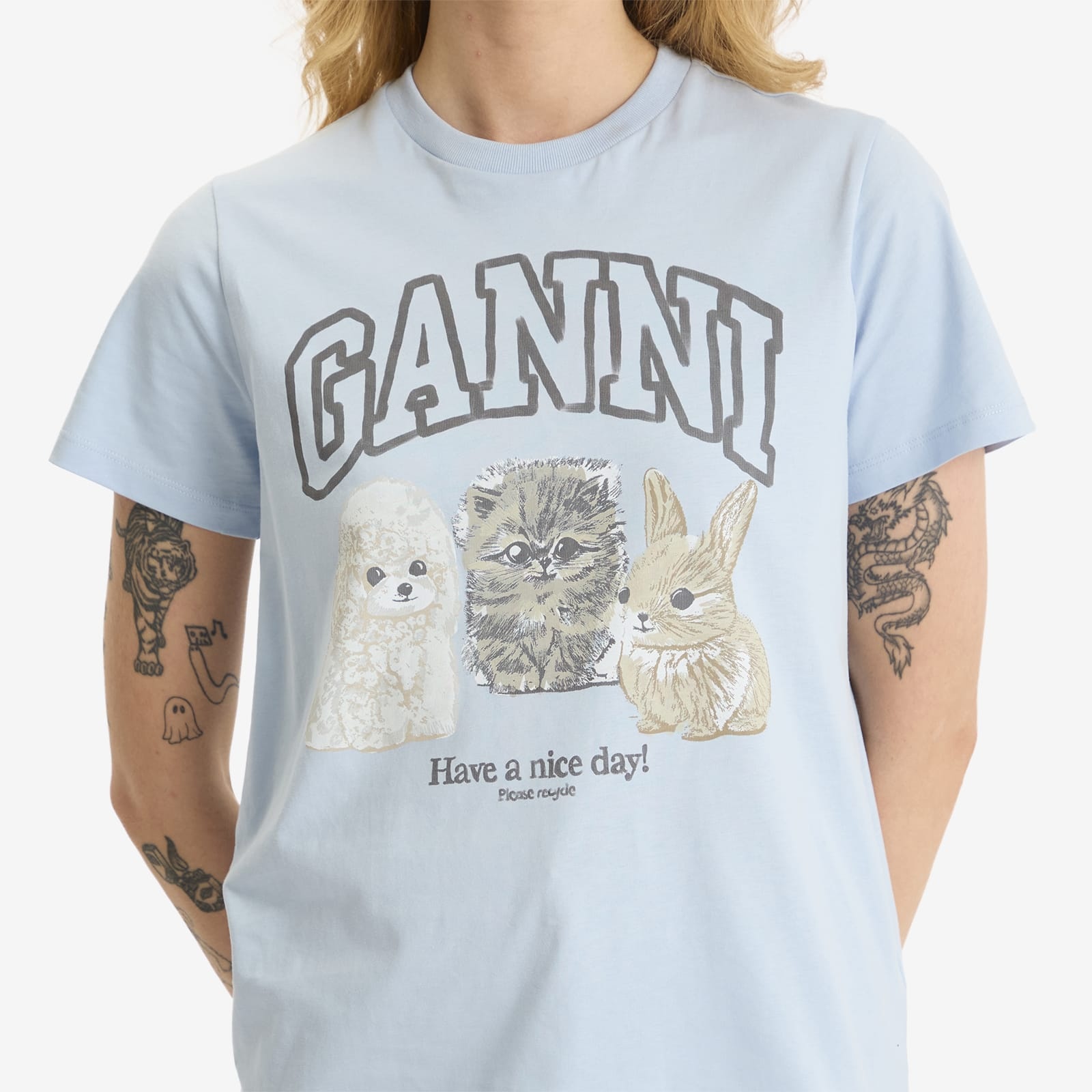 GANNI ♥ Basic Cotton Jersey Animals Relaxed T-shirt GANNI GANNI Basic Cotton Jersey Animals Relaxed T-Shirt