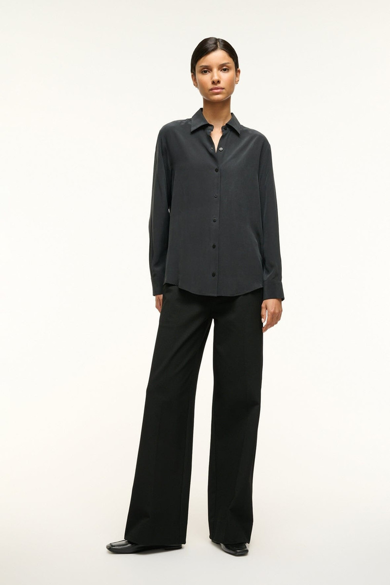 STAUD ROXBURY SILK SHIRT BLACK 3