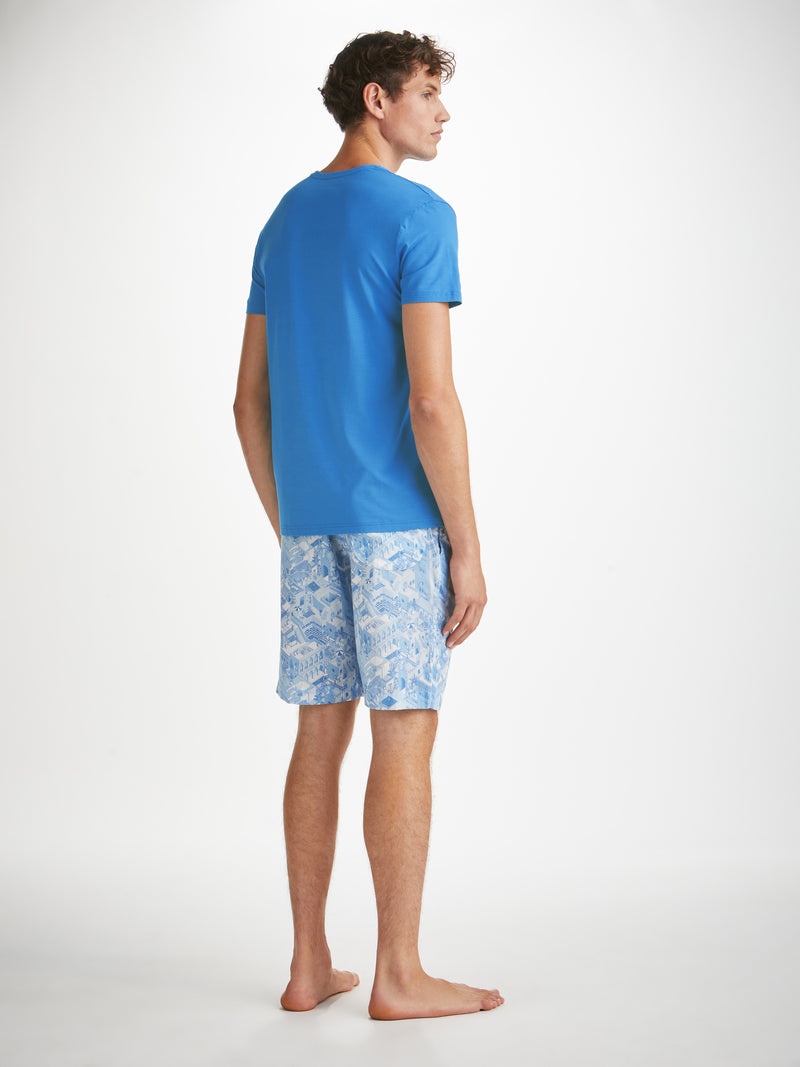 Men's T-Shirt Basel Micro Modal Stretch Azure Blue - 4