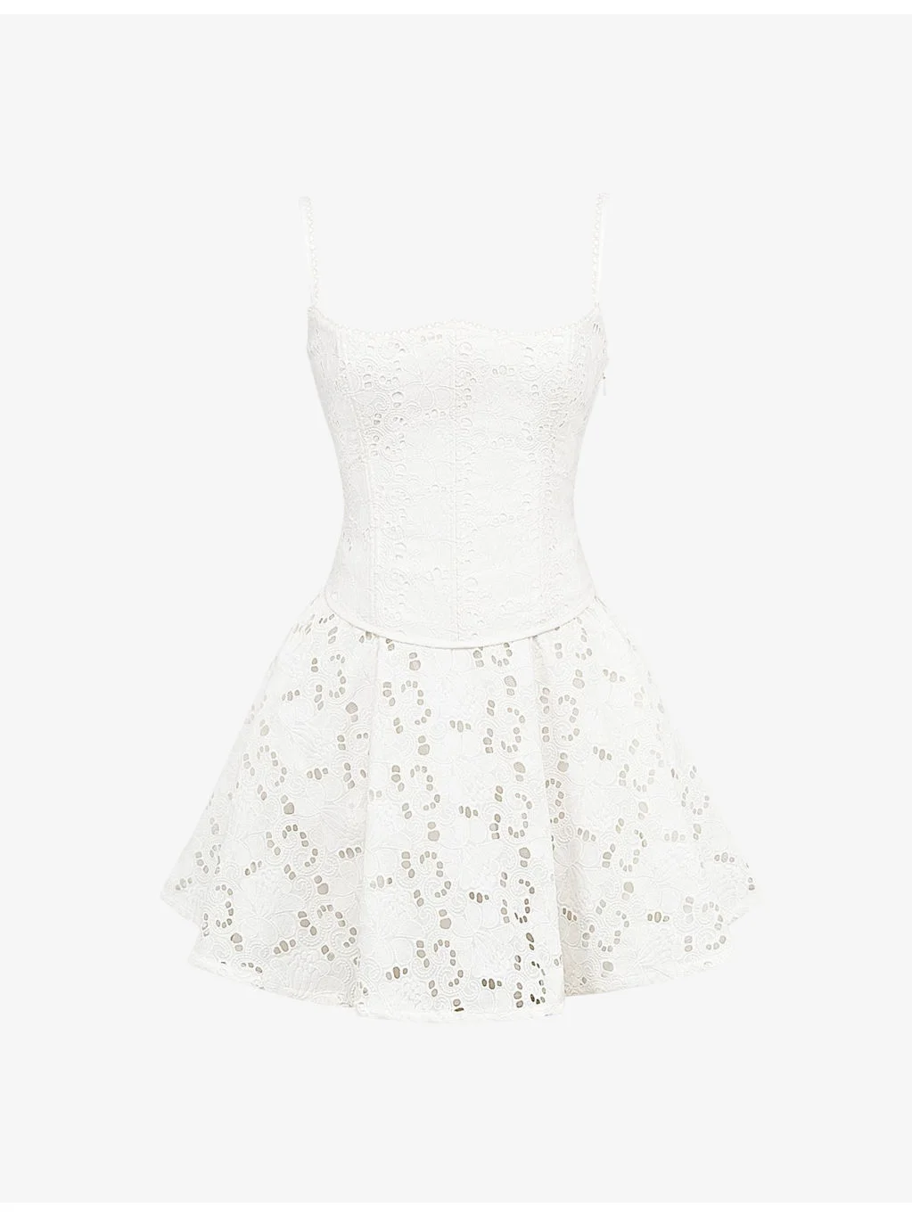 Elara broderie-anglaise cotton mini dress - 1