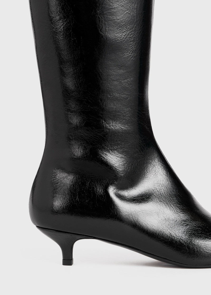 The Slim Knee-High Boot black patent 3