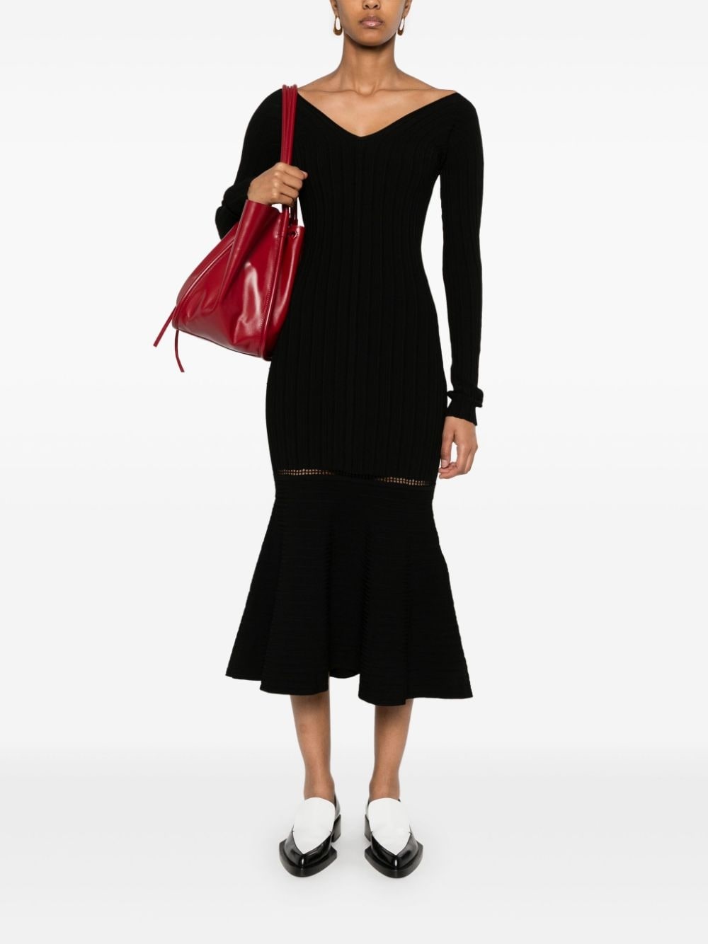 ribbed midi dress - 2