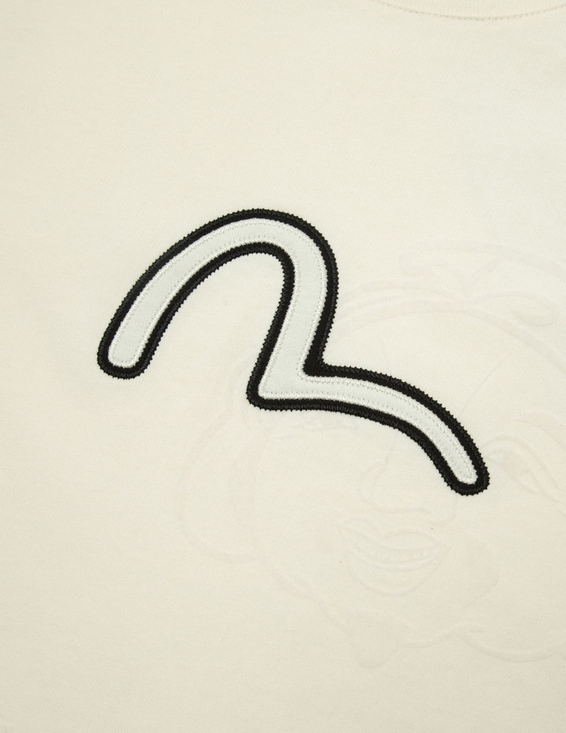 SEAGULL EMBROIDERY AND ALLOVER FLOCKING PATTERNS RELAX FIT T-SHIRT 9