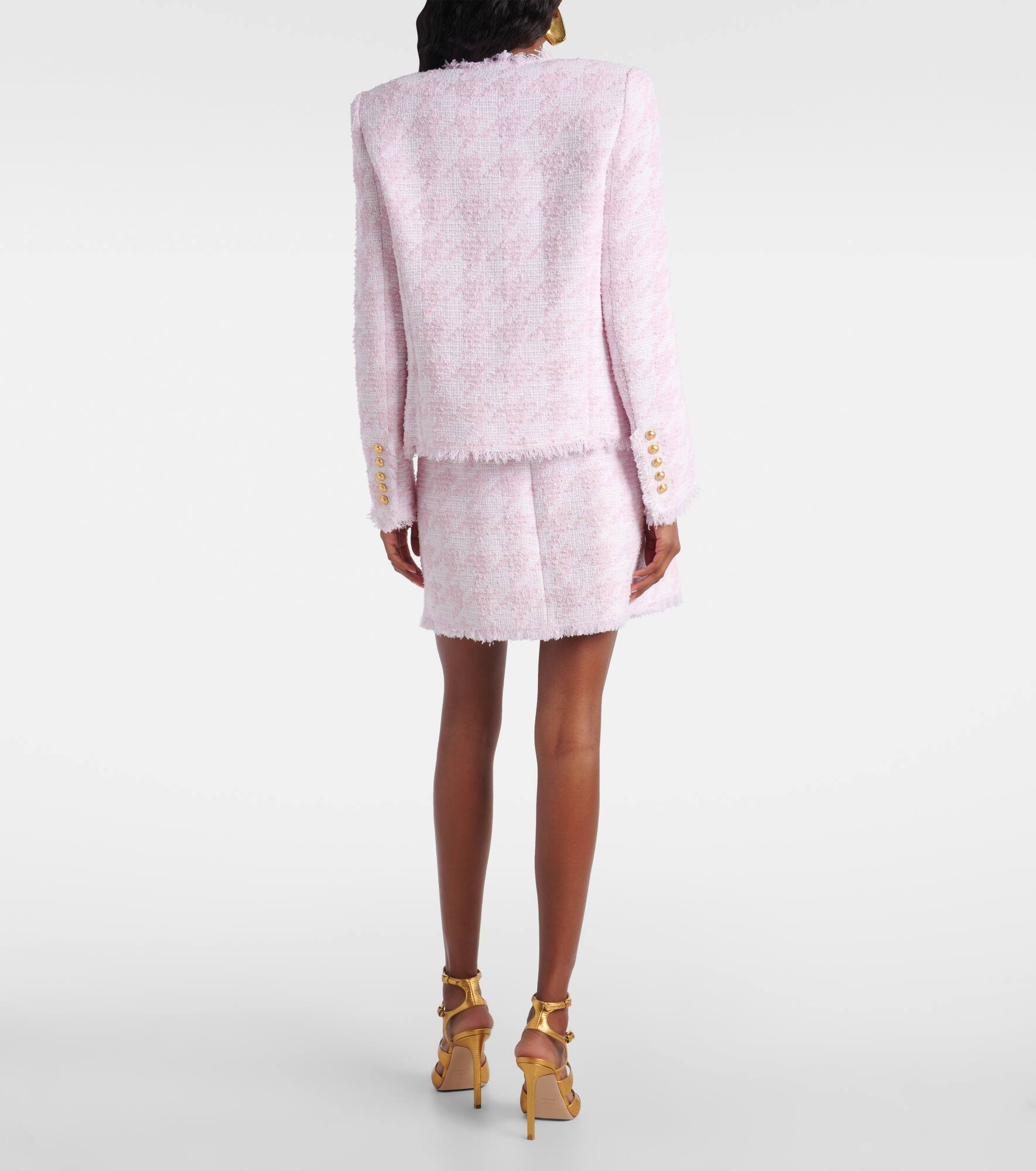 Houndstooth cotton-blend tweed jacket - 3