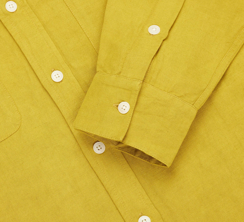 Mechanic Shirt - Chartreuse Linen/Viscose 4