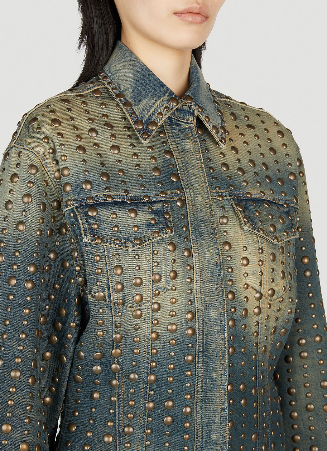Studded Denim Jacket - 5
