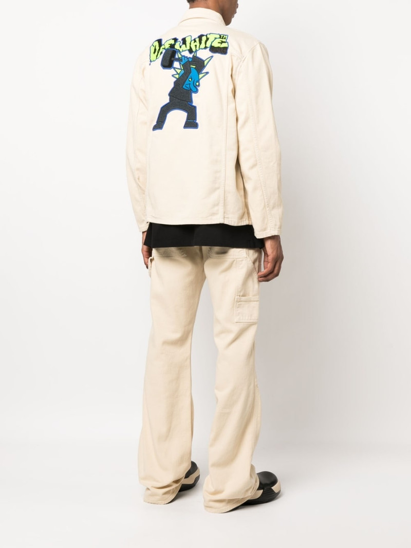 Off-White embroidered-motif denim jacket outlook
