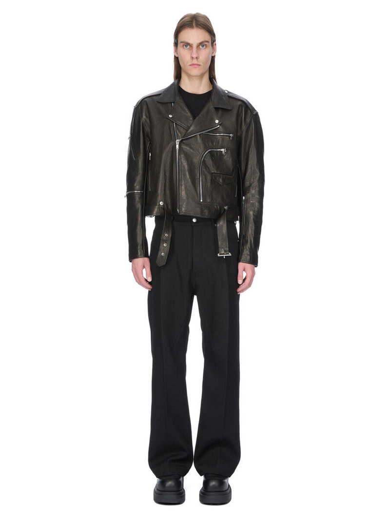 Rick Owens belted leather jacket outlook