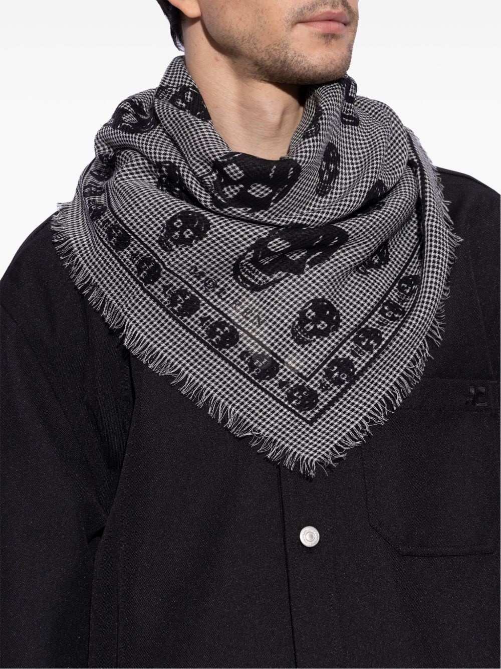 skull-print scarf - 4