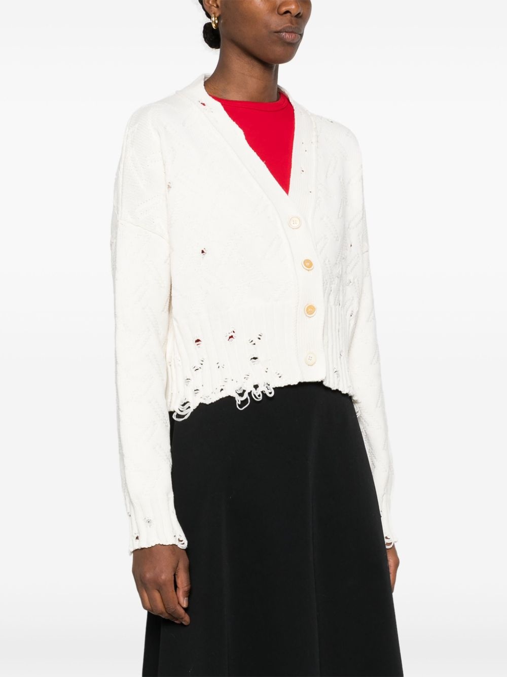patterned-jacquard cardigan - 3
