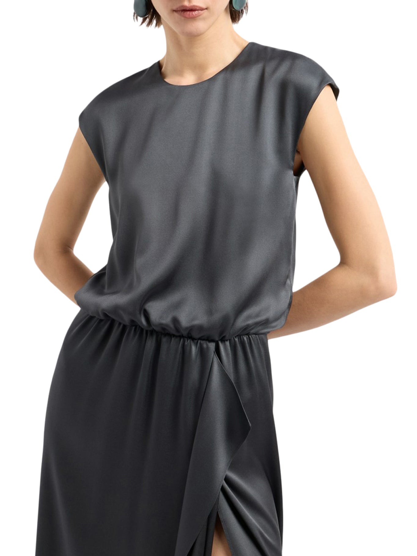 LONG DRESS IN DOUBLE SILK SATIN - 5