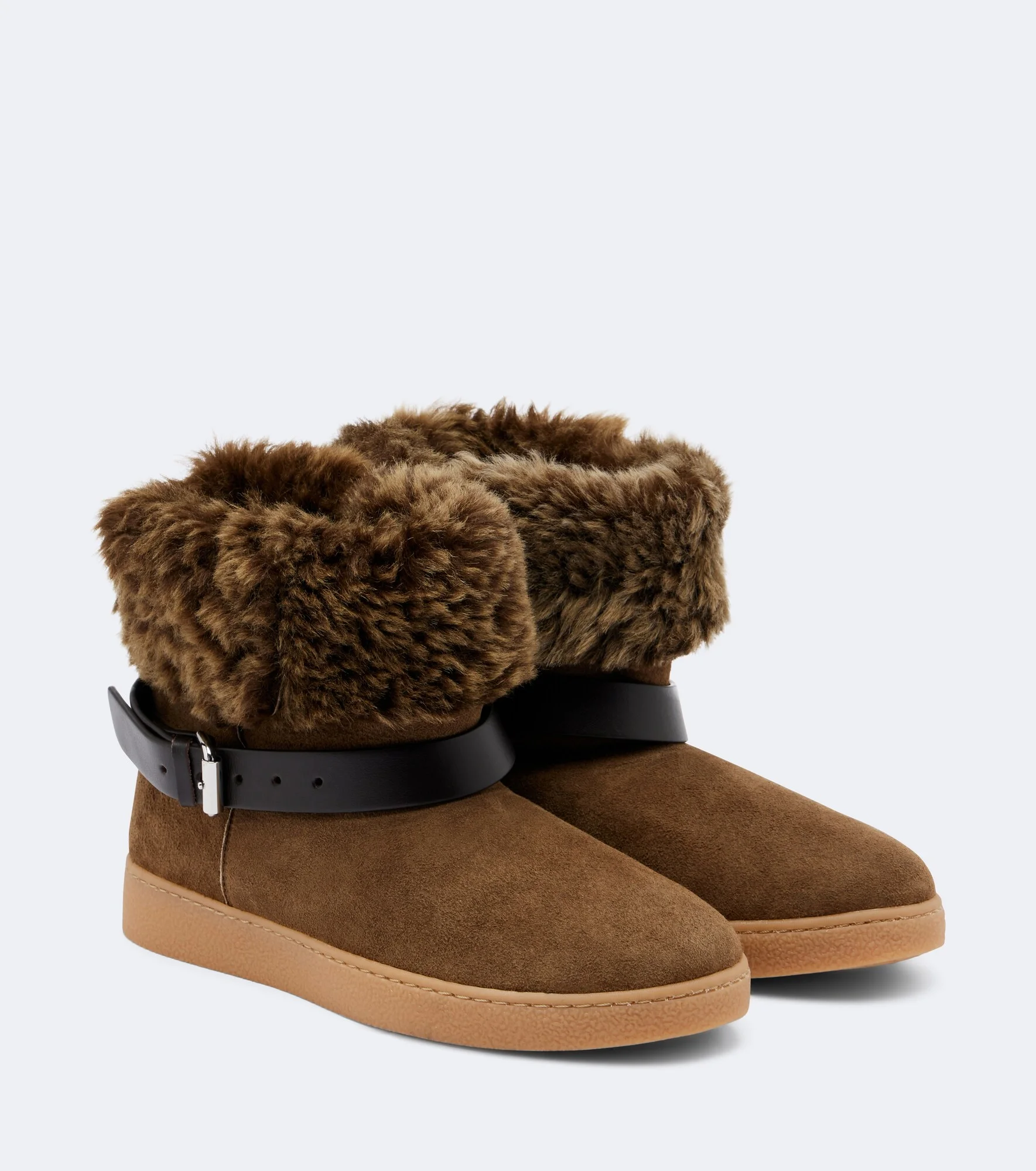 Nolyz shearling-trimmed suede ankle boots - 1