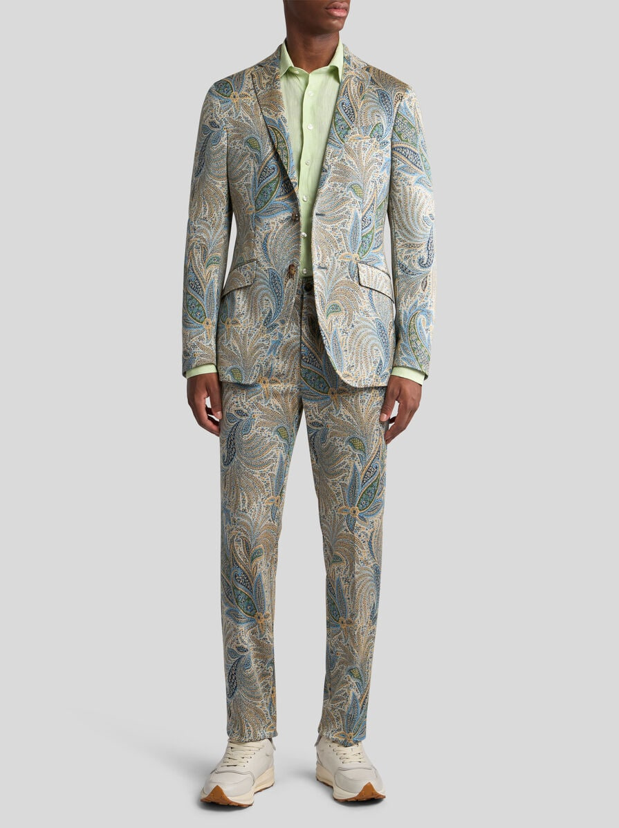 TAILORED FOLIAGE-DESIGN TROUSERS - 4