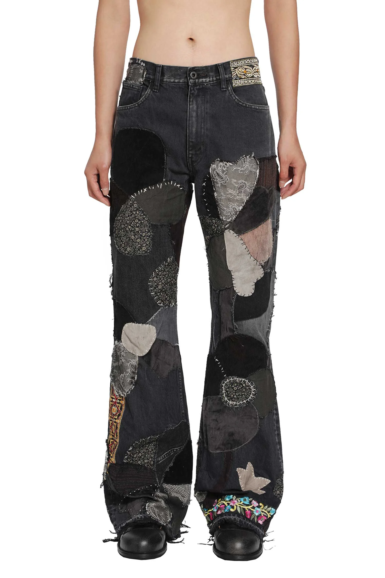 14oz X Denim 5p Rat Flare Pants - 1